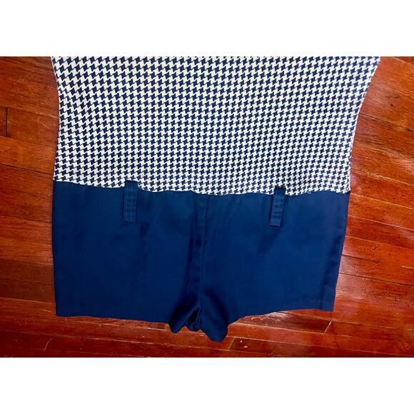 Vintage 70’s Bronson California Navy Blue White Drop Waist Playsuit Jumper Small - Picture 5 of 6